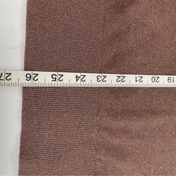 Loft Rose Gold Metallic Thread Zip Accent Banded Long Sleeve Cuffs Bottom - Picture 3 of 12